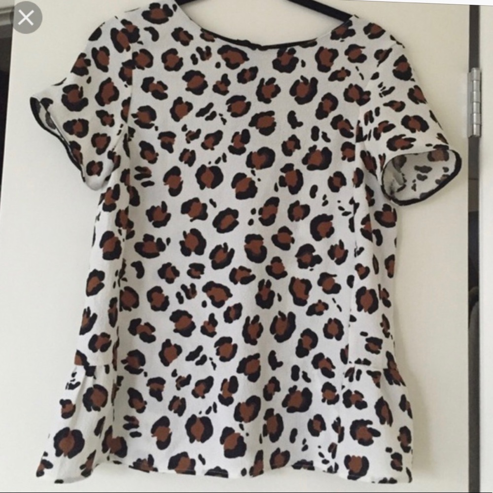 Zara Leopard Print Blouse with Peplum Detail